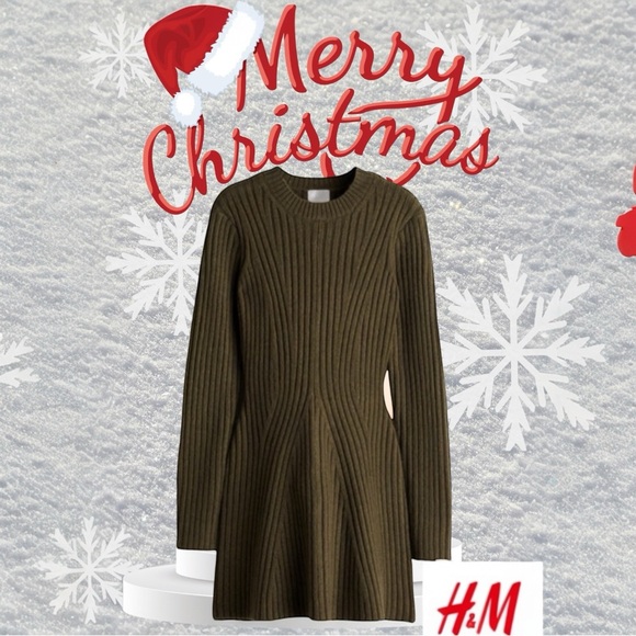 H&M Dresses & Skirts - H&M Short, fitted dress in a soft rib knit with a fully-fashioned Size M